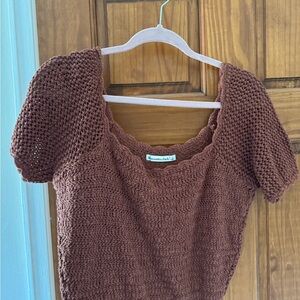 Abercrombie & Fitch Rust Crochet Top